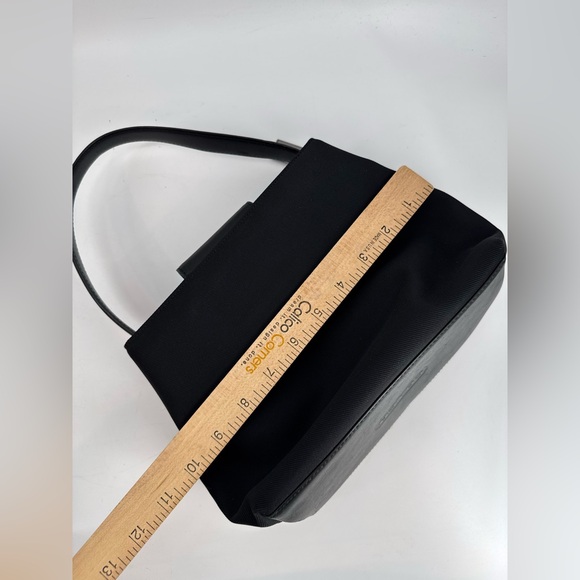 Coach Mini Black Canvas Tote Bag with Leather Trim-Minimalist Professional Style - Picture 9 of 9